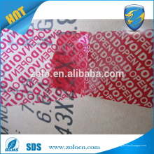 ZOLO hochwertige Sicherheit bopp Verpackungsband blau und rot void transparentes Band